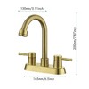 ChicFurnit Bathroom Sink Faucet 2 Handle Centerset Swivel Spout with Copper Pop Up Drain and Supply Lines for Vanity Sink, Gold, 12"*12"*3.6" - 3 of 4