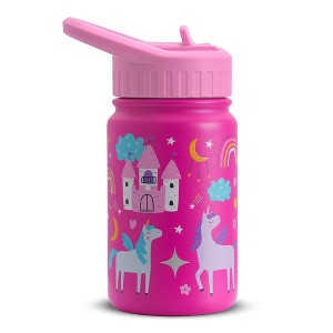 JoyJolt Kids Stainless Steel Water Bottle with Straw Lid - 12 oz - 1 of 4