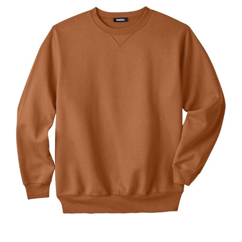 KingSize Men's Big & Tall Fleece Crewneck Sweatshirt - Big - 2XL, Burnt  Orange