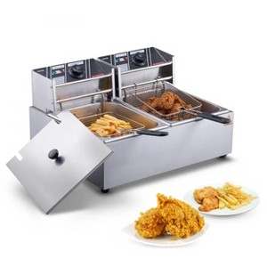VEVOR Commercial Electric Deep Fryer Countertop Deep Fryer Dual Detachable Tanks - 1 of 4