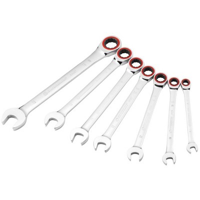 Powerbuilt 7 Piece Metric 100 Tooth Ratcheting Wrench Set