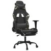 vidaXL Gaming Chair with Footrest Black and Camouflage Faux Leather - 2 of 4