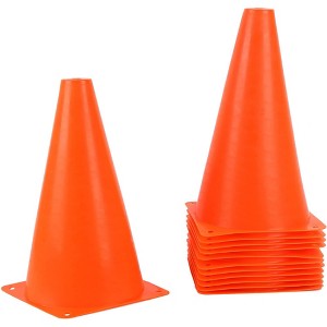 Juvale 9 Inch Orange Plastic Sports Safety Parking Cones (12 Pack) - 1 of 4