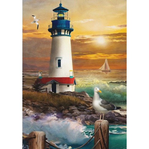 Sunset Lighthouse Summer Garden Flag Nautical 18