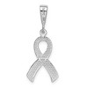 Black Bow Jewelry 14k White Gold Polished and Satin Awareness Ribbon Pendant - 3 of 4