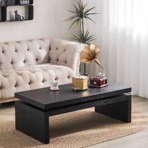 Sapphtopaz Modern Floating Top Coffee Table, Coffee Table for Living Room, Industrial Wood Coffee Table, Contemporary Center Table - 1 of 4