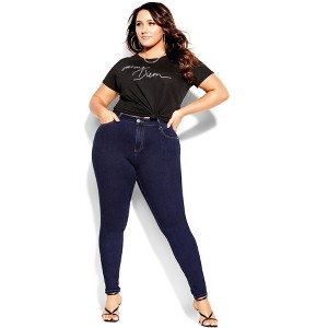 Women's Plus Size Exemplar Jean - ink blue | CITY CHIC - 1 of 4