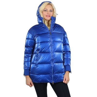 Spire By Galaxy Women's Modern Fit  Bubble Parka Jacket w/ Non Detachable Hood