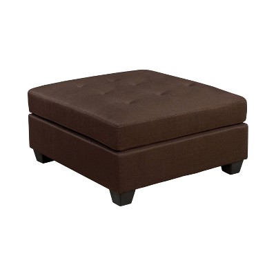 Nicolson Tufted Ottoman Brown - HOMES: Inside + Out
