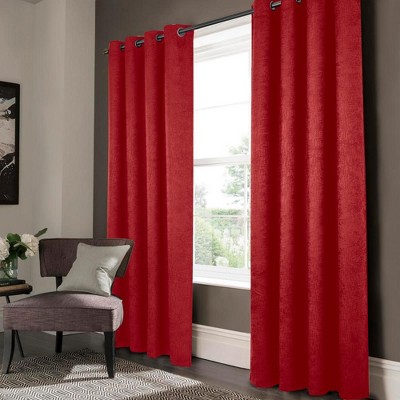 Olivia Gray Lynx Matte Embossed Blackout Grommet Panel - Red