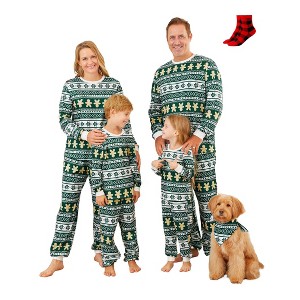 PATPAT Christmas Family Pajama Set, Gingerbread Striped Pajama Set for pet - 1 of 4
