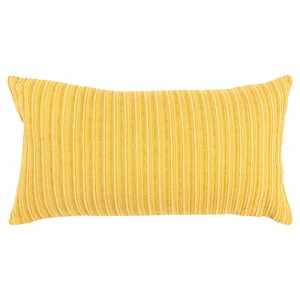14"x26" Oversized Solid Striped Poly Filled Lumbar Throw Pillow - Rizzy Home - 1 of 4