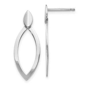 Black Bow Jewelry Small Marquise Shaped Drop Post Earrings in Sterling Silver - 1 of 4