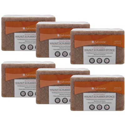Full Circle Home In A Nutshell Walnut Scrubber Sponge - Case of 6/2 ct