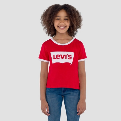 Levi's® Girls' Oversized Batwing T-shirt - Red : Target