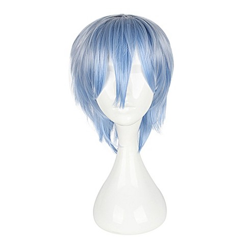 Men Anime Costume Short Blue straight cosplay party wig hair Cosplay wig  Decor