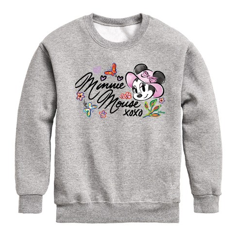 Boys' - Disney - Minnie Mouse Xoxo Graphic Long Sleeve Fleece Sweatshirt - image 1 of 4