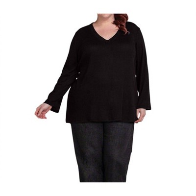Women's Waffle Knit Long Sleeve Top - Plus - On The Plus Side