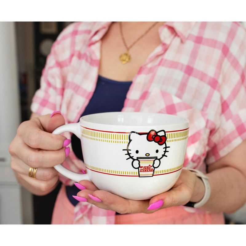 Silver Buffalo Sanrio Hello Kitty x Nissin Cup Noodles Ceramic Soup Mug | Holds 24 Ounces, 3 of 7