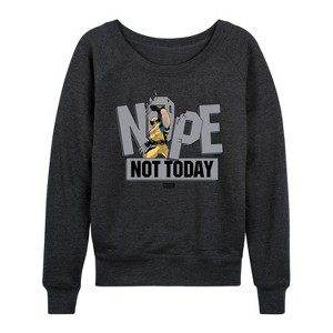 Women's - Marvel - Wolverine Nope Not Today Lightweight French Terry Wide Neck Long Sleeve Shirt - 1 of 4