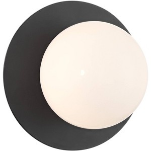 Possini Euro Design Possini Euro Kenna 6 3/4" High Black Wall Sconce - 1 of 4