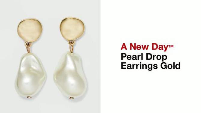 Pearl Drop Earrings - A New Day&#8482; Gold, 2 of 5, play video