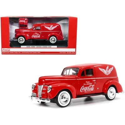 1940 Ford Sedan Cargo Van Red "Pause... Go Refreshed Coca-Cola" w/Vending Machine 1/24 Diecast Model Car by Motor City Classics