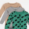 Leveret Girls Cotton Baby Footed Pajamas – 3 Pack – Nature Neutral Sleepers - 2 of 4