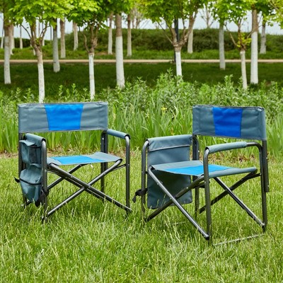 ALEXOUN Outdoor Camping Folding Chairs with Side Table Storage Bag,Cup Holder,for indoor,Outdoor,Camping,Fishing,Supports 400 lbs,