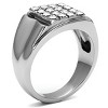 Slickblue Men’s Fashion Ring, Polished Stainless Steel with Clear Synthetic Crystals, Modern Style, Sizes 8-13 - 3 of 4