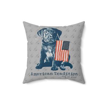 Dog is Good American Tradition Puppy & American Flag 16 Inch Pillow, Officially Licensed and Produced in the USA