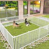 Tangkula 2PCS 80" x 39" Vinyl Picket Fence 2 No Dig Fence Panels for Soft Ground White - image 3 of 4