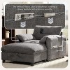ModernLuxe Single Sofa Chaise Lounge Couch Accent Chair with Storage Ottoman, Adjustable Phone Holder, USB&Type-C Charger, Storage Pockets, Chenille - 2 of 4