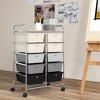 Tangkula 10-Drawer Rolling Storage Cart Tools Scrapbook Paper Organizer on Wheels Grey Gradient - 4 of 4