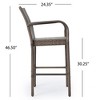 Osparple Set of 2 Outdoor Bar Stools,Outdoor Counter Bar Stools with Metal Frame and Wicker Design for Backyard,Garden - 4 of 4
