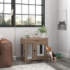 Dog Crate Furniture with Cushion and Drawer,Wooden Dog Kennel End Table with 2 Doors,Indoor Dog House for Small to Medium Dogs–LAOTIES - 2 of 4