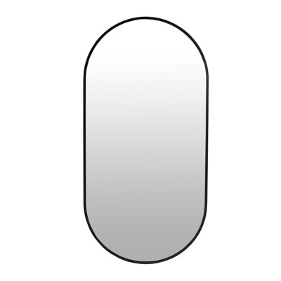 SEVOBAL Bathroom Vanity Mirrors Sturdy Aluminum Framed Mirror Sturdy with Reflection Enhancement Non-Deformation, Black, 17.7"*35.4"*1.2"