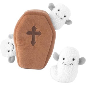 ZippyPaws Halloween Burrow - Coffin with Ghosts - 1 of 1