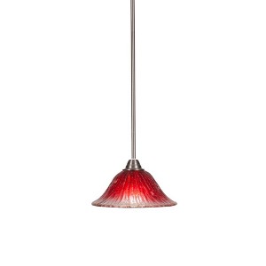 Toltec Lighting Paramount 1 - Light Pendant in  Brushed Nickel with 10" Raspberry Crystal Shade - 1 of 1