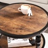 End Table 3-Tier Round Side Table Living Room Accent Table with Storage Shelf - 4 of 4