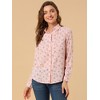Allegra K Women's Point Collar Long Button Sleeve Button Down Floral Shirt - 2 of 4
