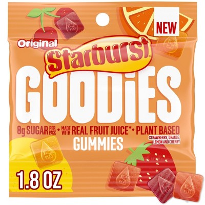 Starburst Goodies Original Gummies Plant-Based Fruit Low Sugar Gummy Candy - 1.8oz