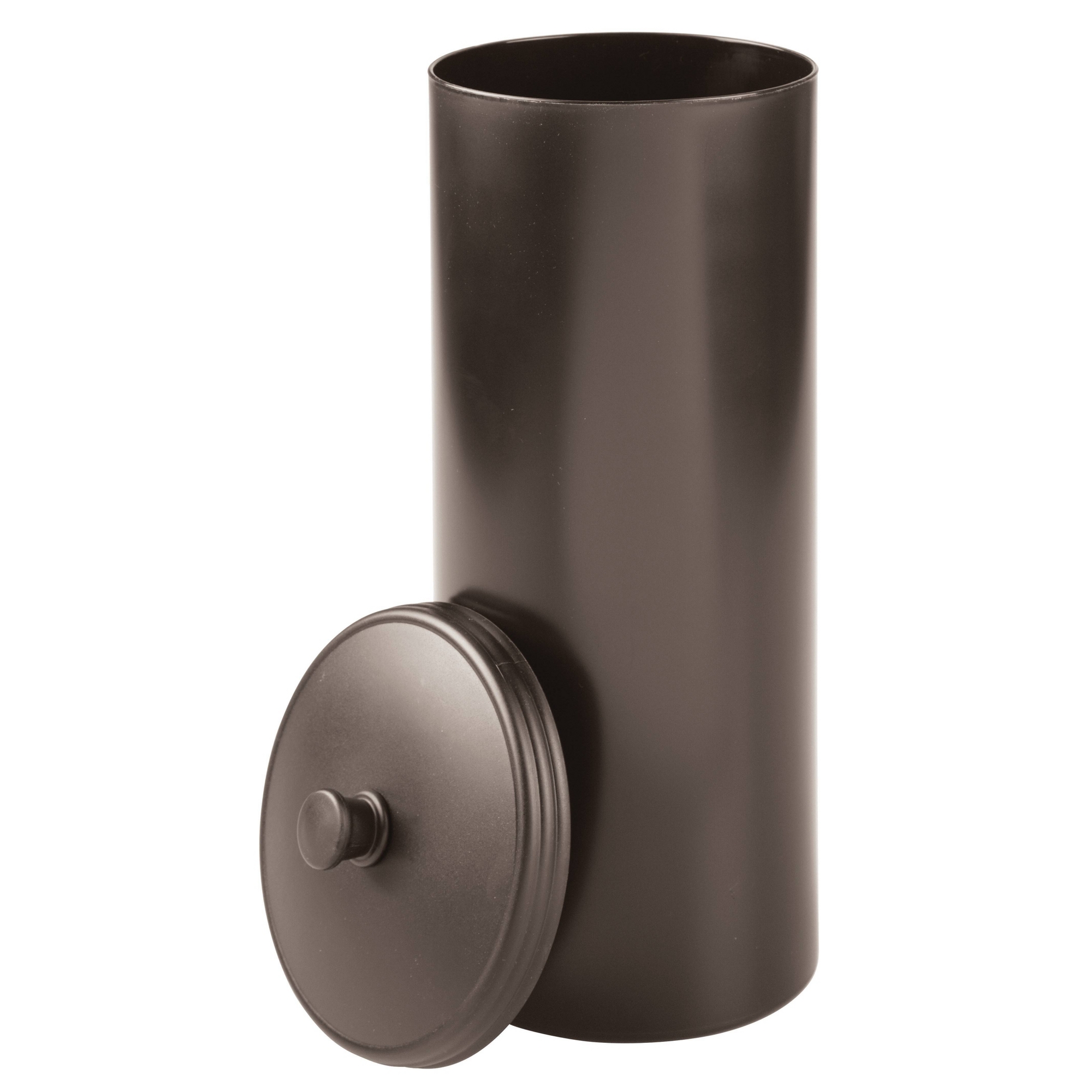 iDESIGN The Kent Collection Plastic Toilet Paper Holder Bronze: Freestanding TP Canister, 15.5" Height