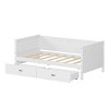 Twin Size Wood Daybed with Two Drawers/ Trundle for Kids and Teens Dorm or Bedroom, 4W-ModernLuxe - 4 of 4