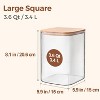 2 Pack 3.6 Qt Glass Food Storage Containers with Lids, Square Glass Jars for Flour, Sugar, Cereal, Rice, Pasta - 2 of 4