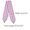 INSPIRE CHIC Women's Heart Print Skinny Long Silky Ribbon Hair Band Handbag Wrap Scarves 1Pc - 3 of 4