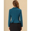 INSPIRE CHIC Women's Vintage Shawl Collar Long Sleeve Ruffle Hem Work Short Blazer - 3 of 4