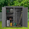 NicBex Outdoor Storage Shed with Lockable Door, Wooden Tool Storage Shed with Detachable Shelves and Pitch Roof - 2 of 4