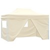 vidaXL Foldable Tent Pop-Up with 4 Side Walls 9.8'x14.8' Cream White - 2 of 4