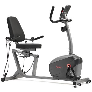 Sunny Health & Fitness Performance Interactive Series Recumbent Exercise Bike - Gray - 1 of 4